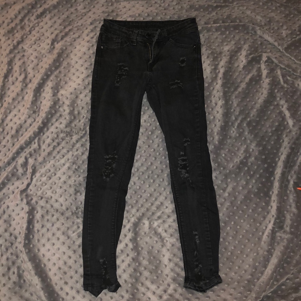 Black ripped jeans